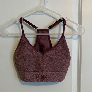 PINK Victoria's Secret Maroon Seamless Racerback Sports Bra